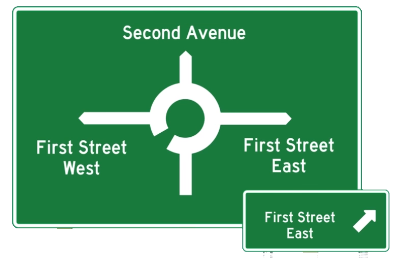 Directional street Sign