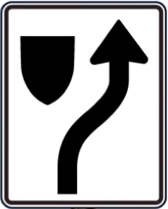 Divider ahead sign