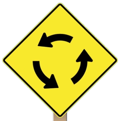 roundabout approaching sign