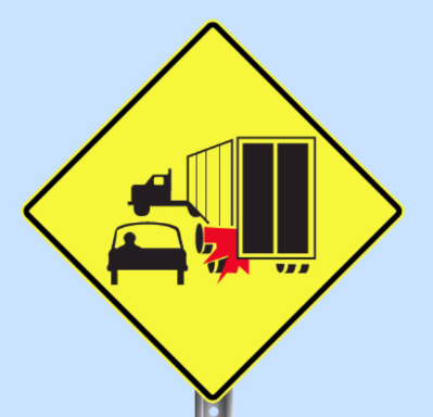 truck encroachment sign