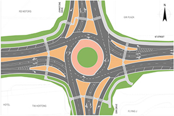 Image of roundabout at 67 Street Johnstone Drive
